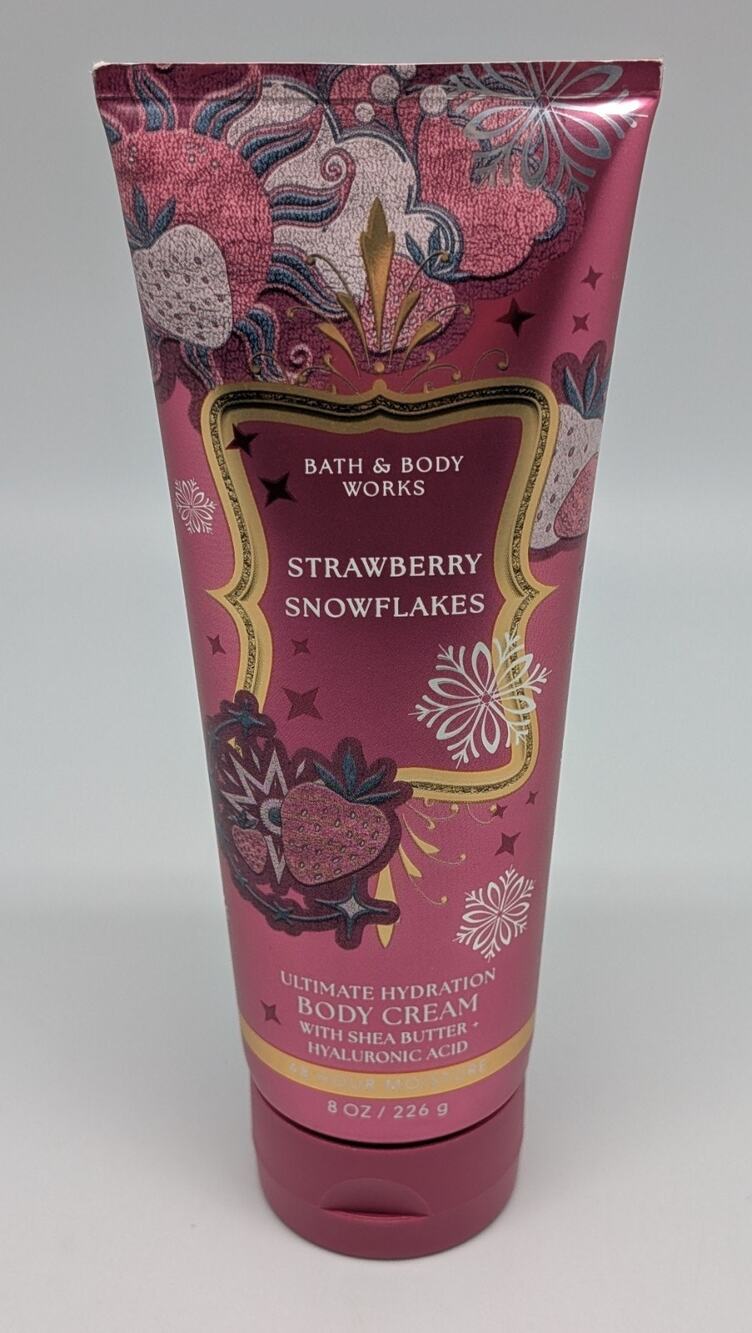 Bath & Body Works Strawberry Snowflakes Ultimate Hydration Body Cream 8 oz NEW